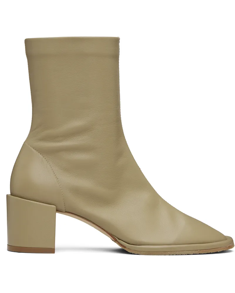 by FAR Beige Josiah Lamb Nappa Leather Boots Gr045
