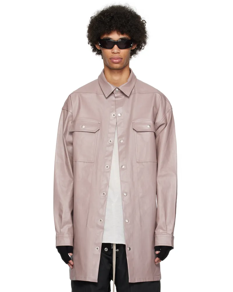 Rick Owens Pink Dropped Shoulder Denim Shirt 63