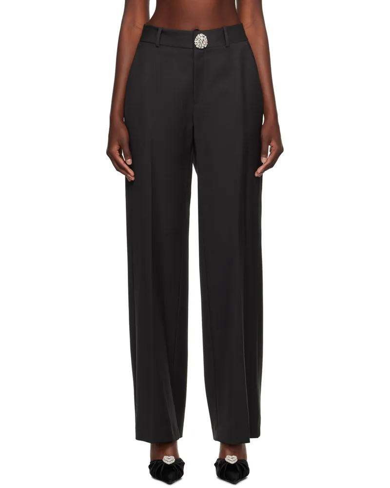 Area Black Slit Trousers Charcoal