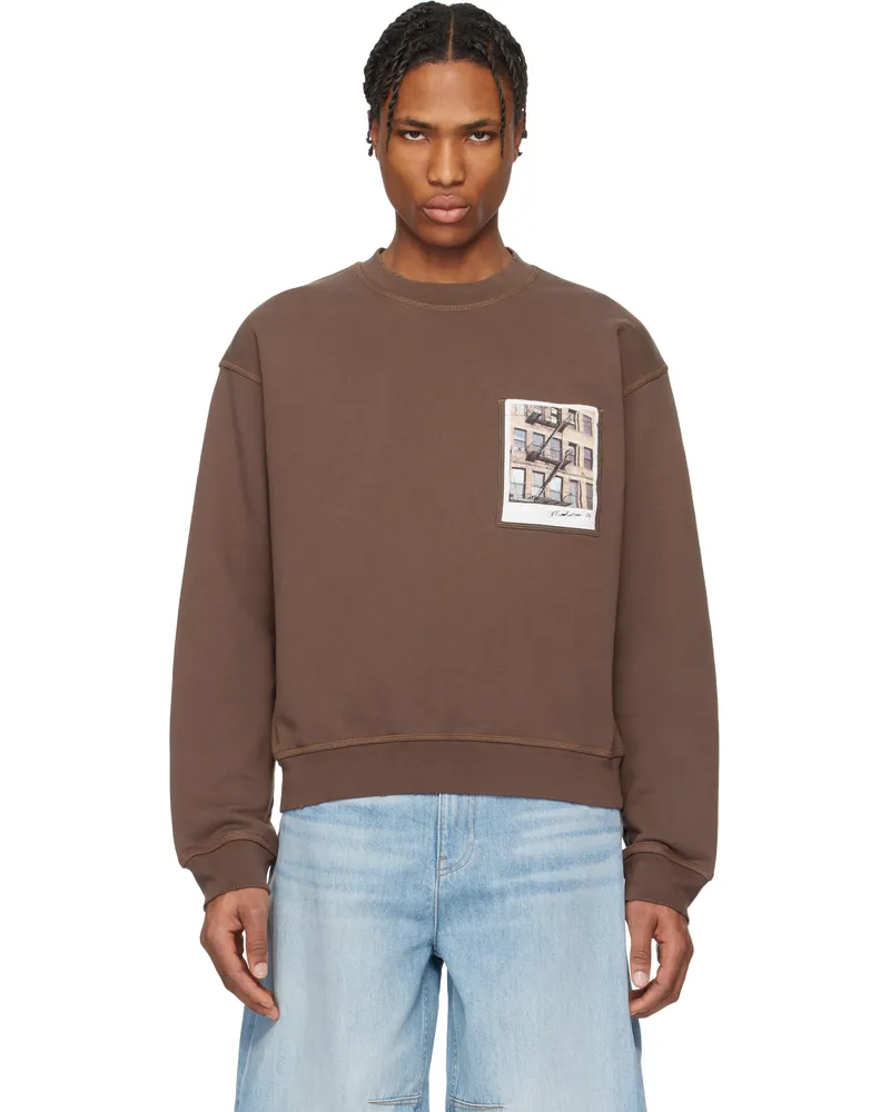Helmut Lang Brown Brooklyn Postcard Sweatshirt Brick