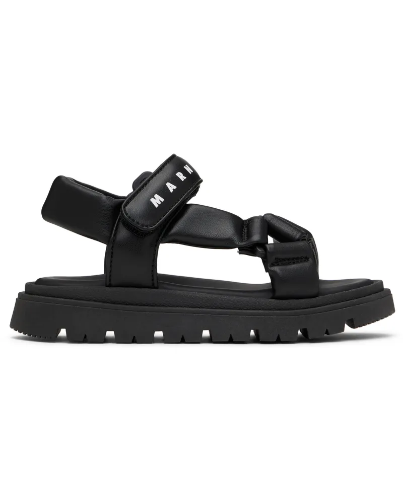 Marni Kids Black Padded Sandals Black