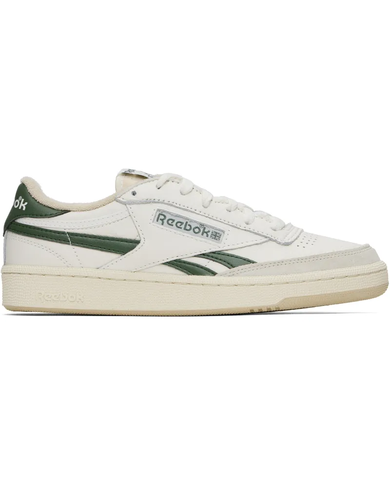 Reebok Off-White & Green Club C Revenge Vintage Sneakers Chalk