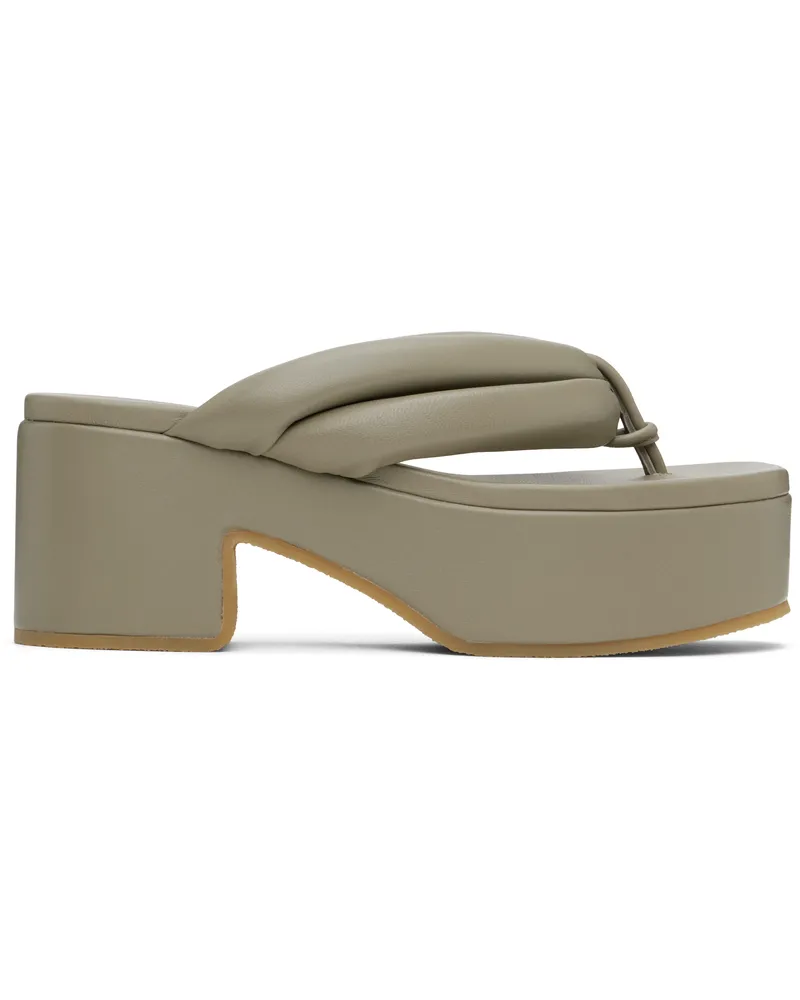 Dries van Noten Khaki Platform Sandals 601