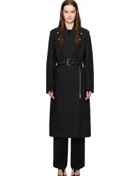 Totême Black Notched Lapel Trench Coat Black