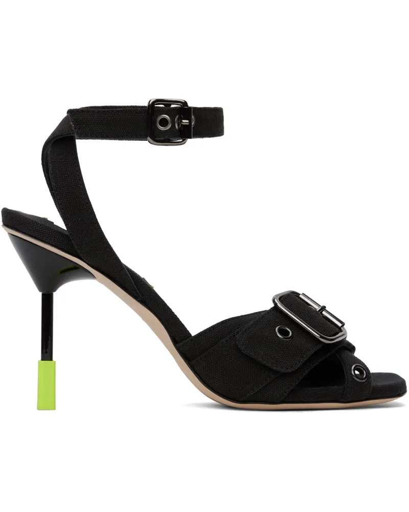 MSGM Black 'Iconic MSGM' Heeled Sandals 99