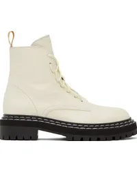 Proenza Schouler Off-White Lug Sole Combat Boots Cream