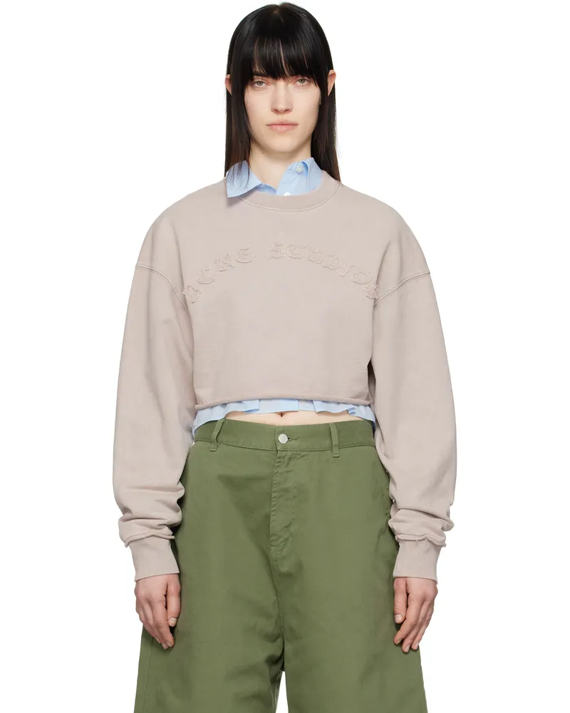 Acne Studios Gray Cropped Logo Sweatshirt Dmn