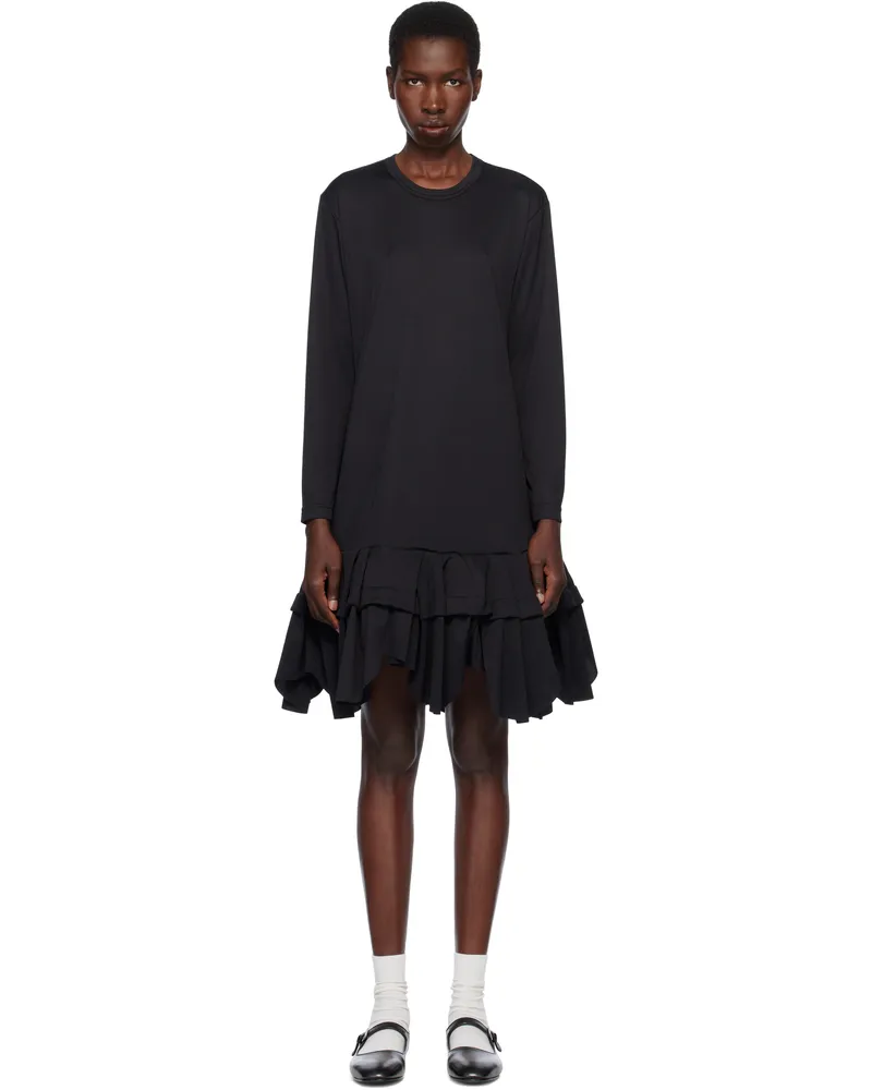 Comme des Garçons Black Polyester Smooth & Nylon Hard Tulle Midi Dress Black