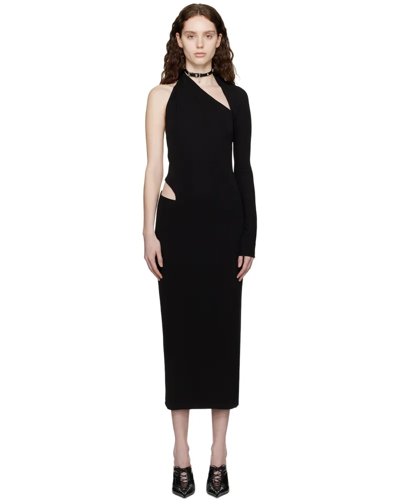 Versace Black Cutout Midi Dress 1b000