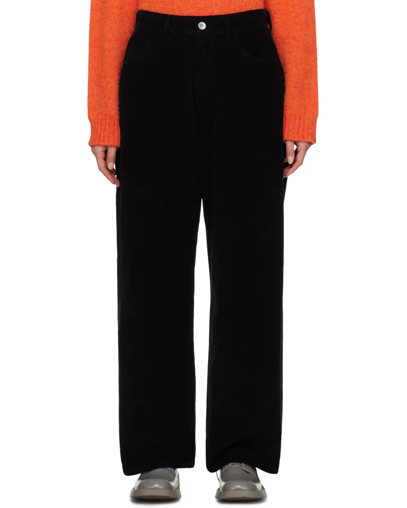 YMC Black Silver Trousers 01-black