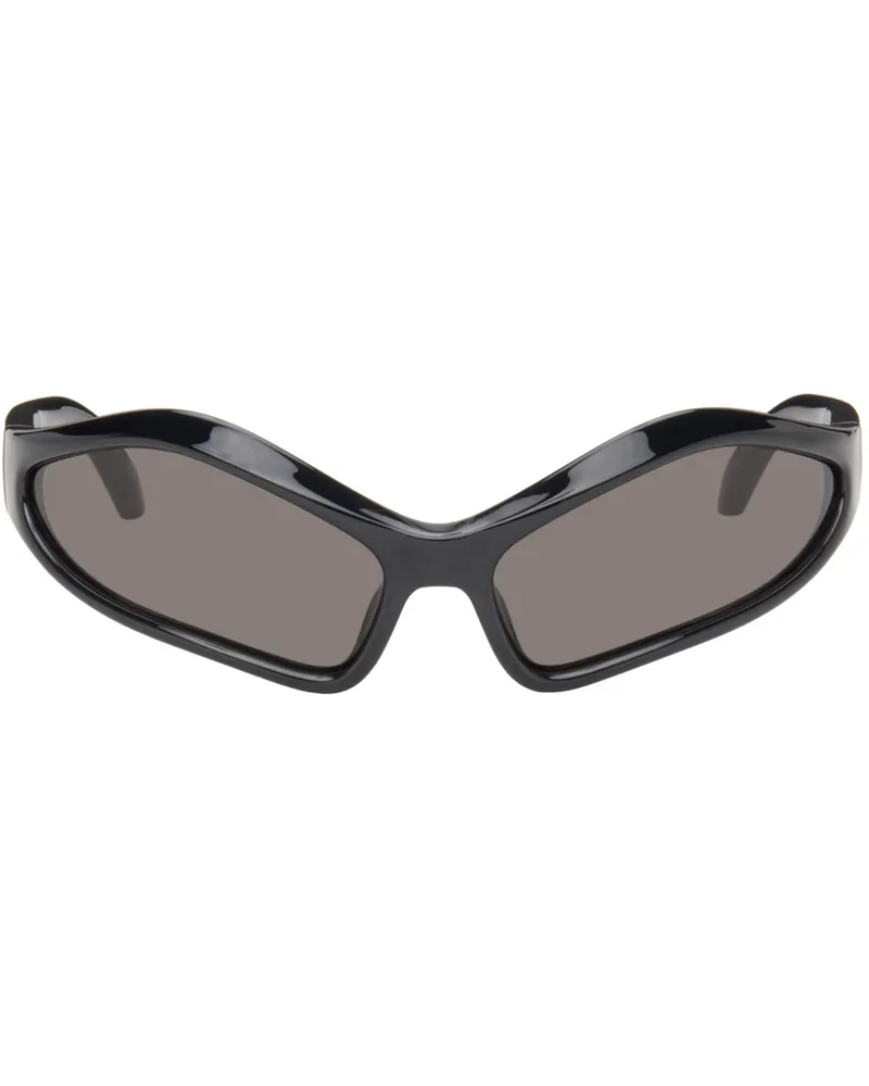Balenciaga Black Fennec Oval Sunglasses 001