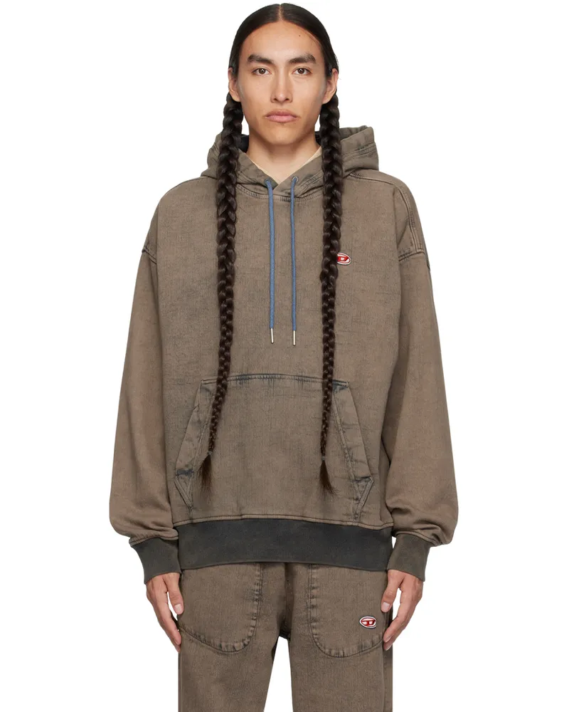 Diesel Brown D-Um-Rib Denim Hoodie 70i