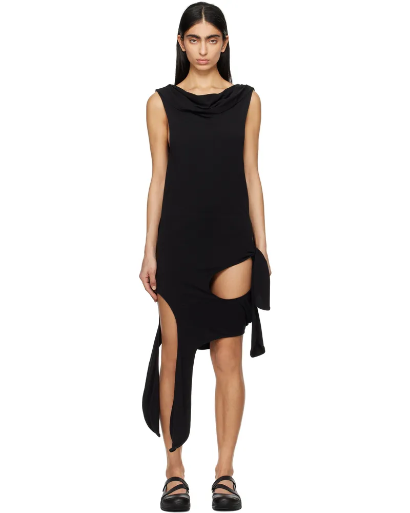 OPEN YY Black Deconstructed Minidress Black