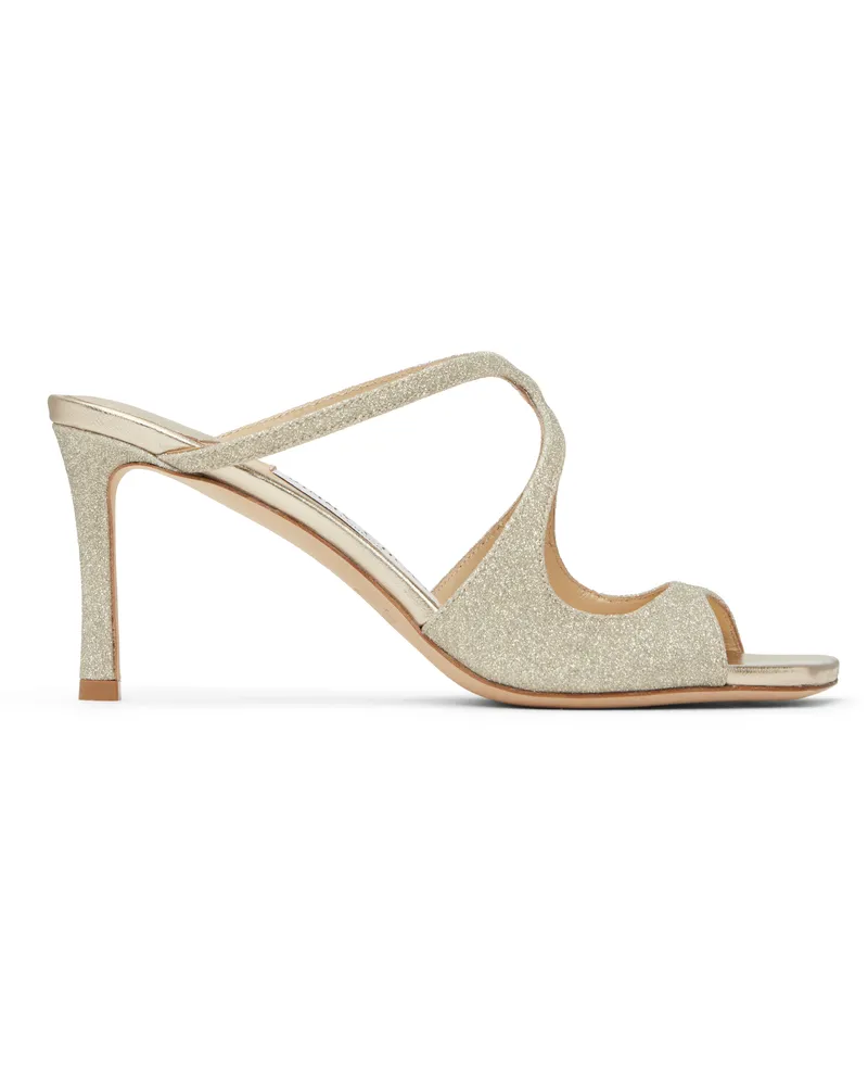 Jimmy Choo Silver Anise 75 Mules Platinum