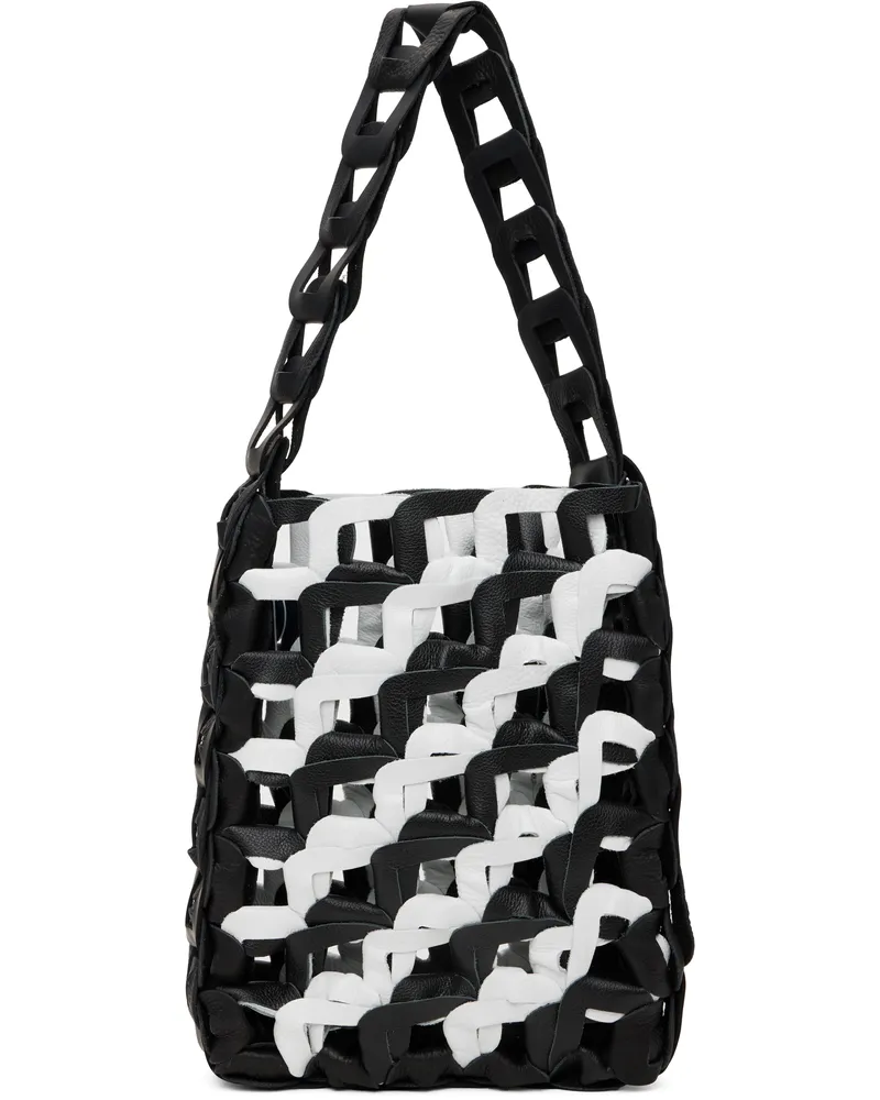 SC103 Black & White Medium Links Tote Pivot