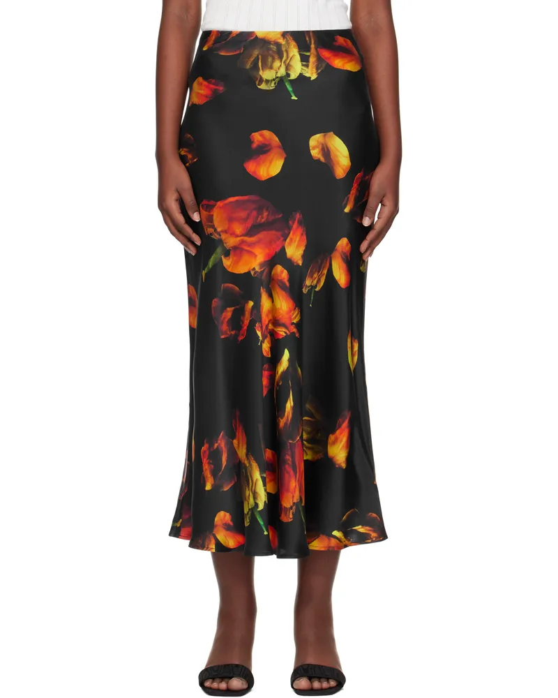 Silk Laundry Multicolor Long Bias Cut Maxi Skirt Tulipa