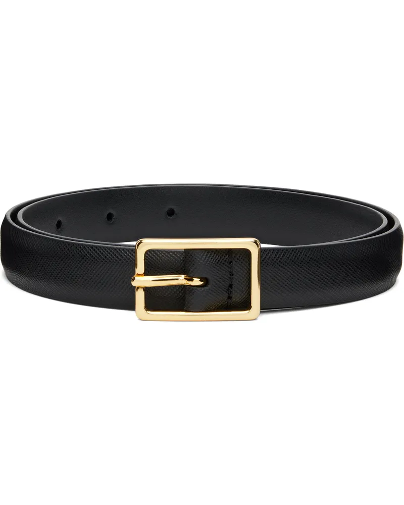 Anderson's Black Skinny Saffiano Calf Leather Belt N1