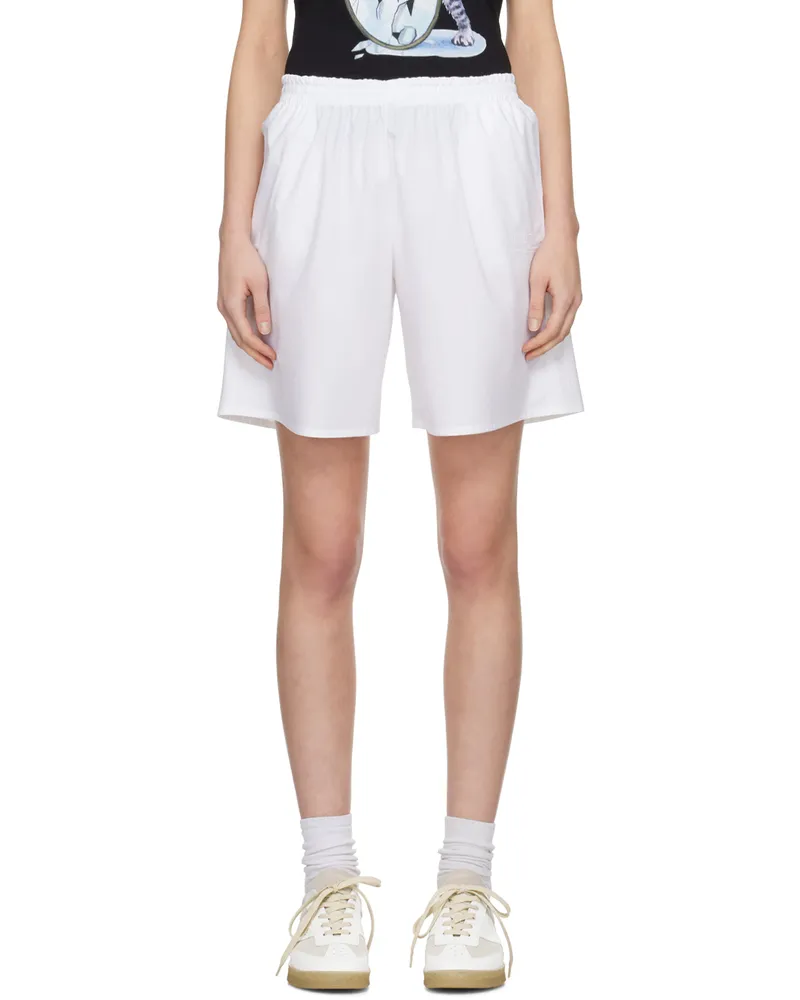 Maison Margiela White Embroidered Shorts 100