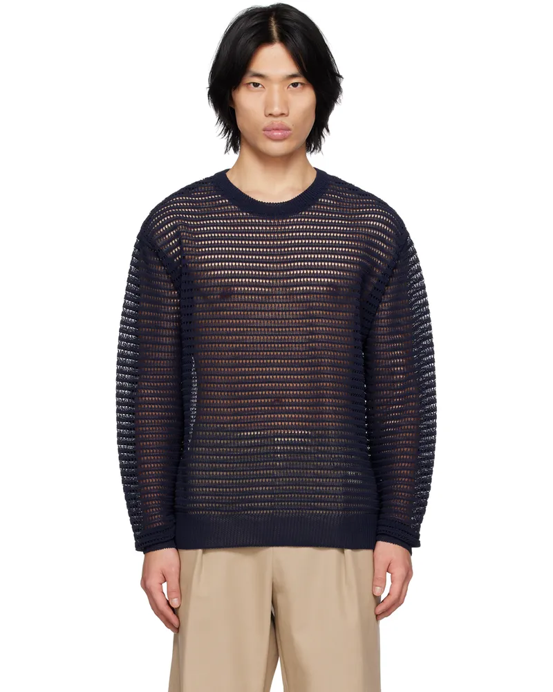 Wooyoungmi Navy Crewneck Sweater Navy