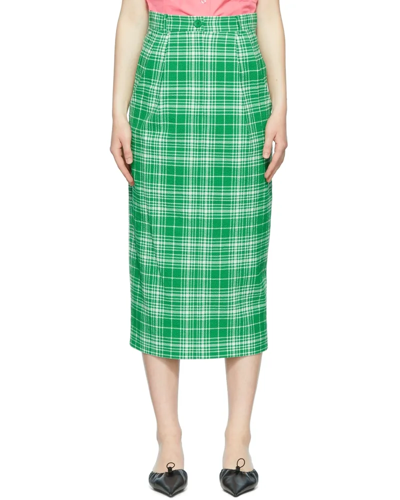 SPORTMAX Green Pagina Midi Skirt 004