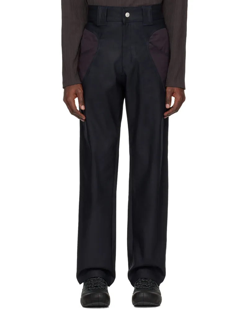 AFFXWRKS Black & Purple Forge Denim Cargo Pants Coated