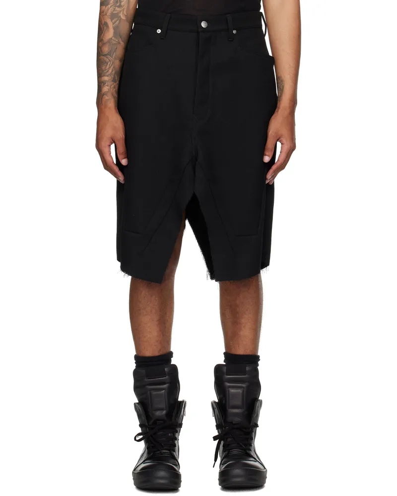 Rick Owens Black Concordians Slivered Midi Skirt 09