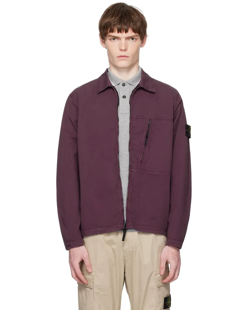 Stone Island Purple 1200003 Supima Cotton Twill Stretch-TC Jacket V0017