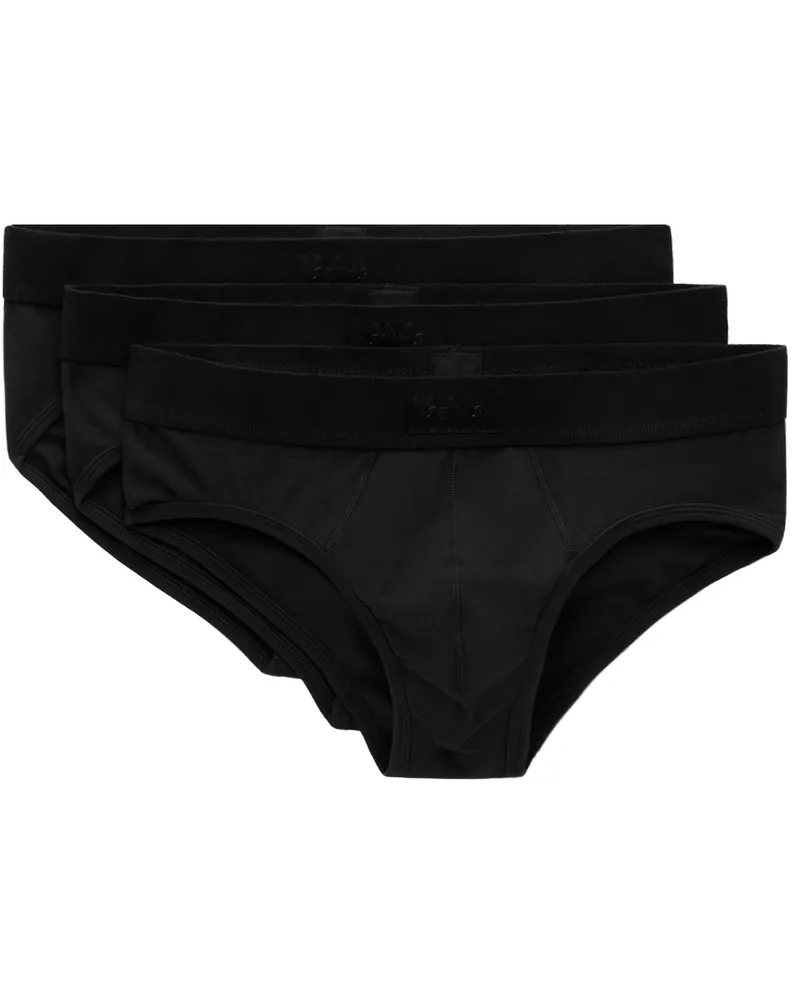 SKIMS Three-Pack Black SKIMS Cotton Briefs Onyx