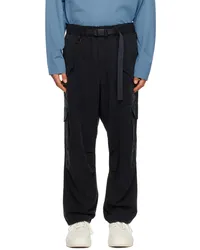 Y-3 Black Wide-Leg Cargo Pants Black