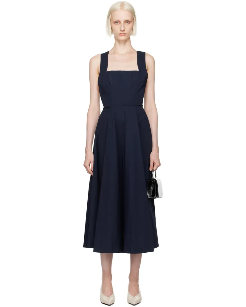 STAUD Navy Teresa Midi Dress Nvy
