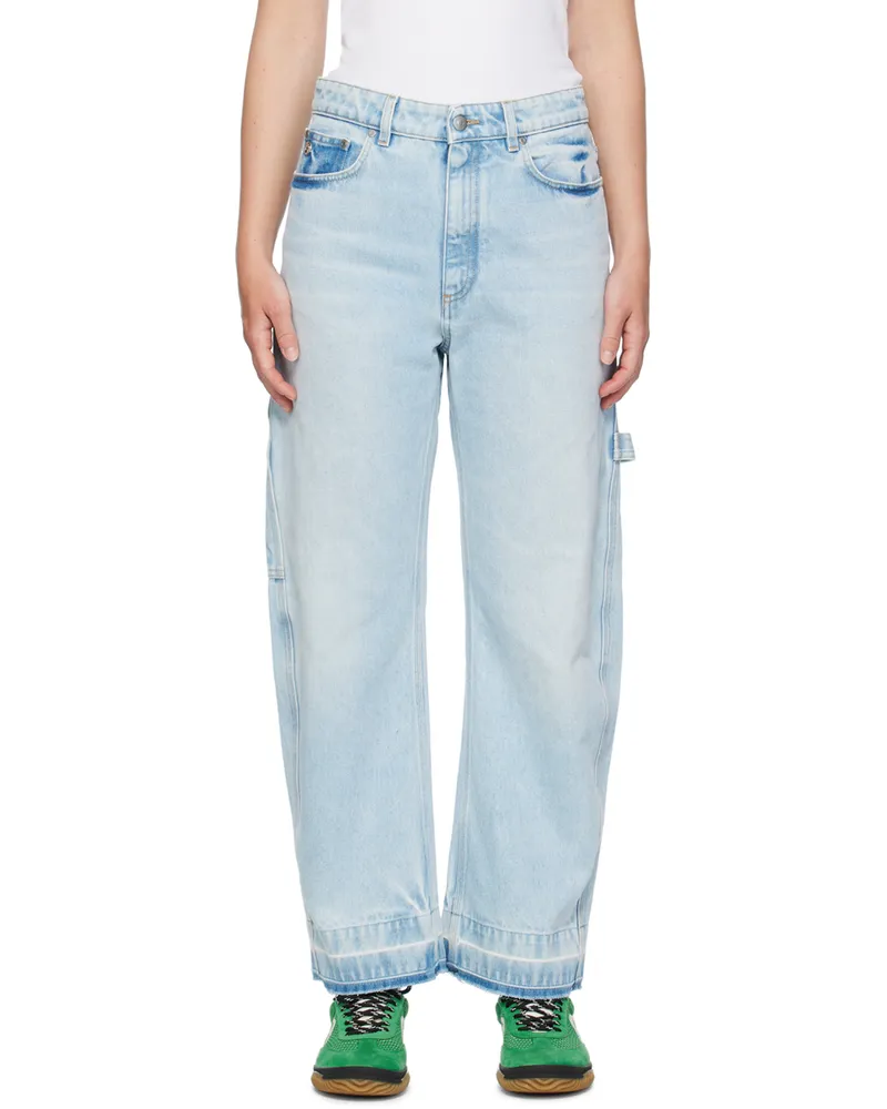 Stella McCartney Blue Wide-Leg Mid-Rise Jeans 4699