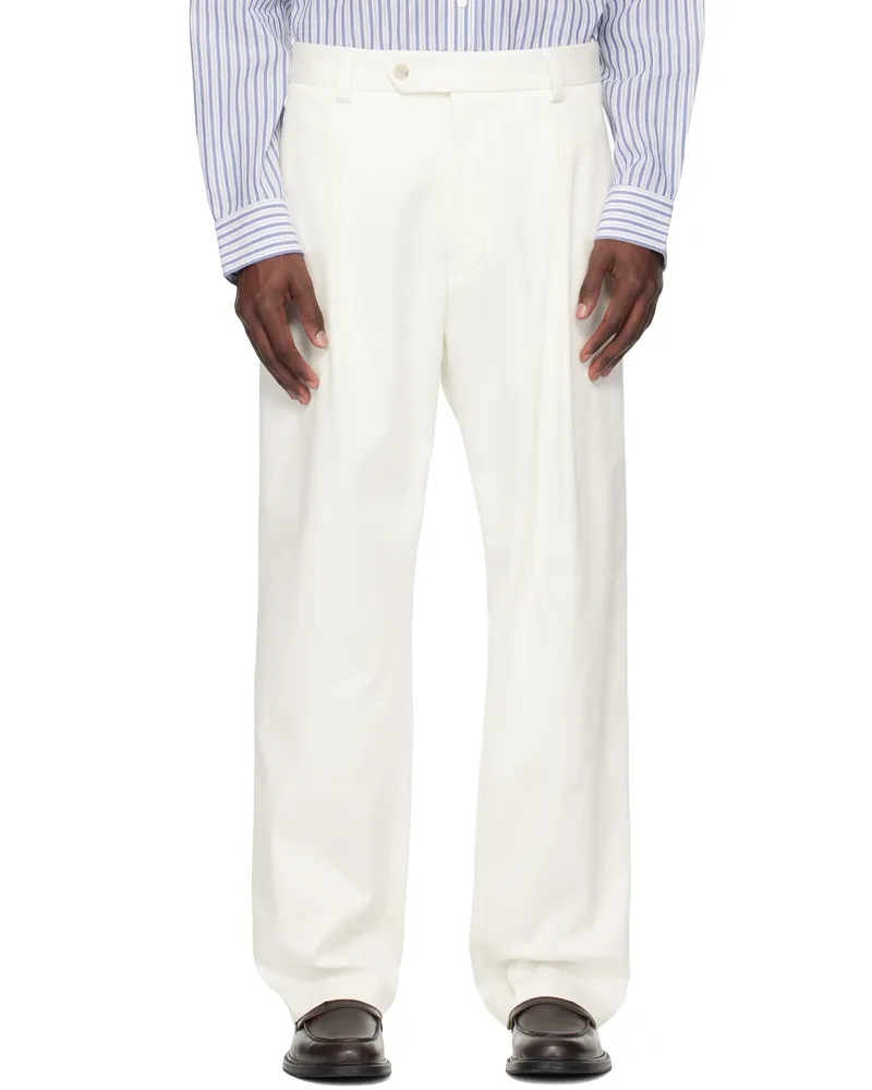 HUGO BOSS White BECKHAM Edition Stretch Trousers 100-white
