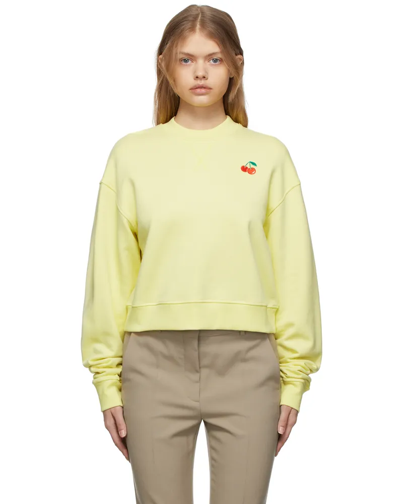SPORTMAX Yellow Stretch Cotton Sweatshirt 1