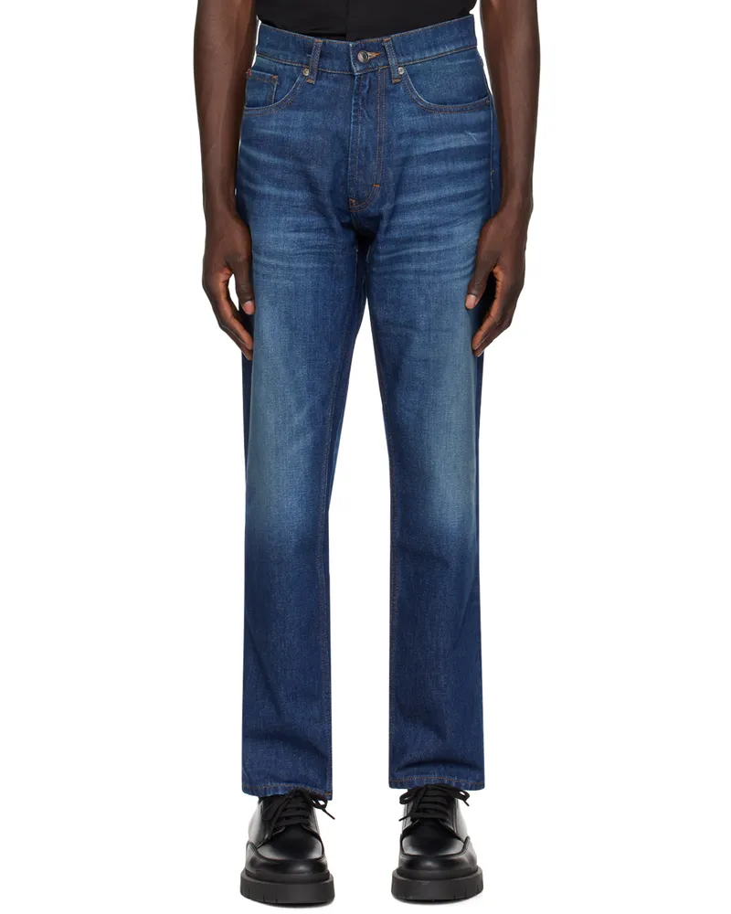 HUGO BOSS Blue Five-Pocket Jeans 415-navy