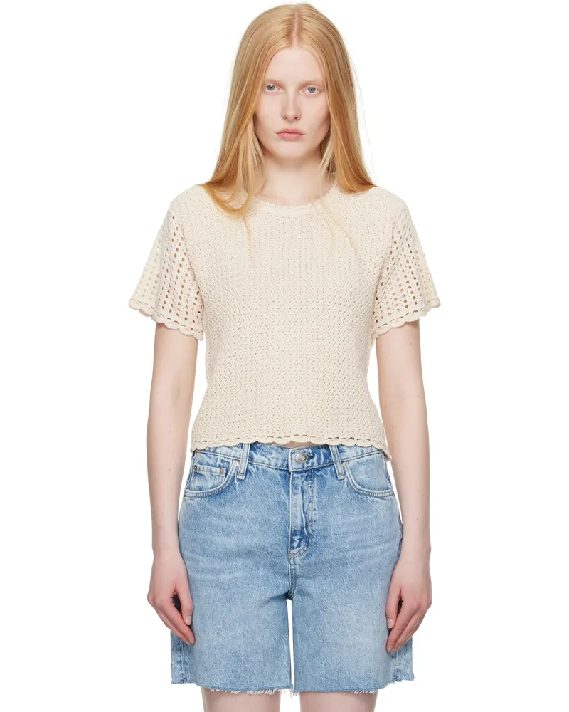 Rag & Bone Beige Khloe Short Sleeve T-shirt Ivory
