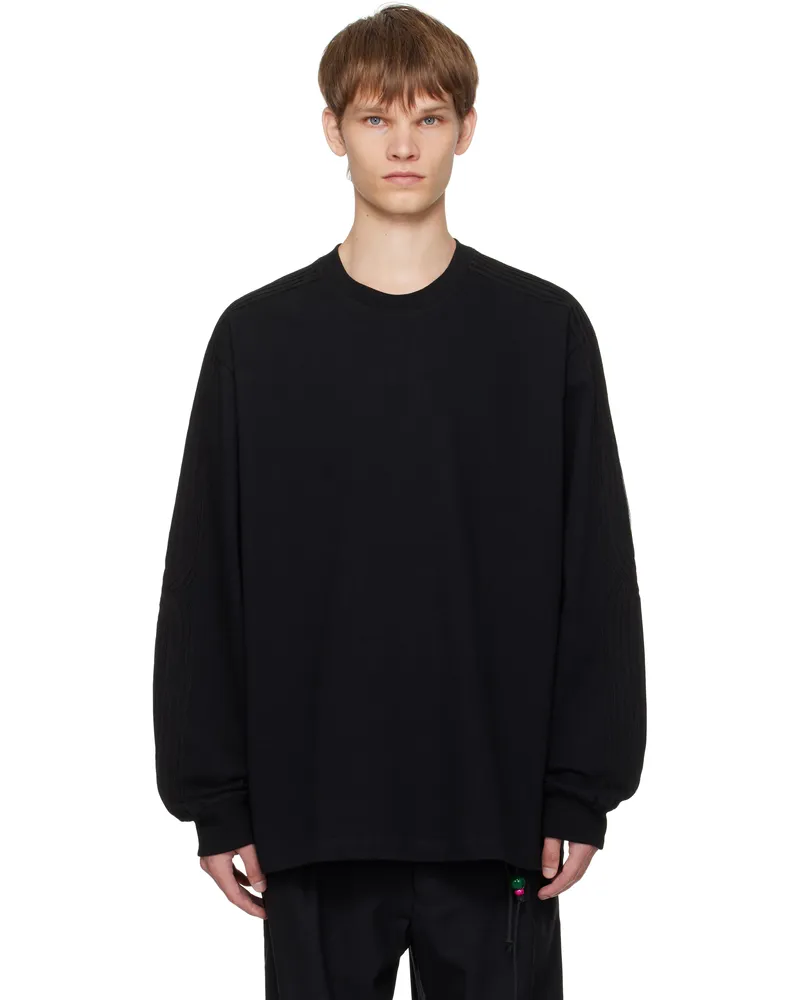 Song For The Mute Black Appliqué Oversized Crew Neck Sweatshirt Black