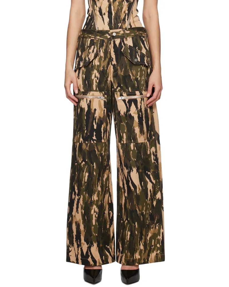 Dion Lee Beige Slouchy Pocket Trousers Classic
