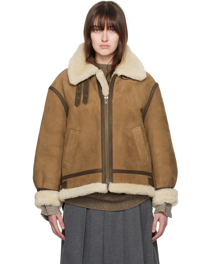 Dunst Brown Genuine Shearling Jacket Brown