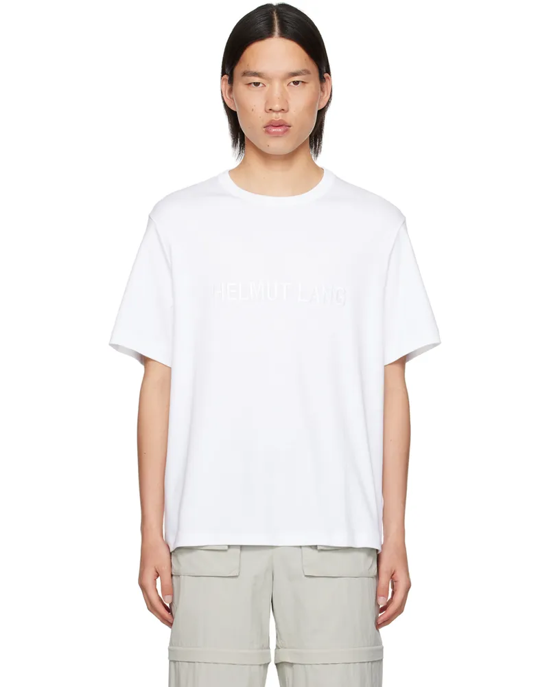 Helmut Lang White Embroidered T-Shirt White