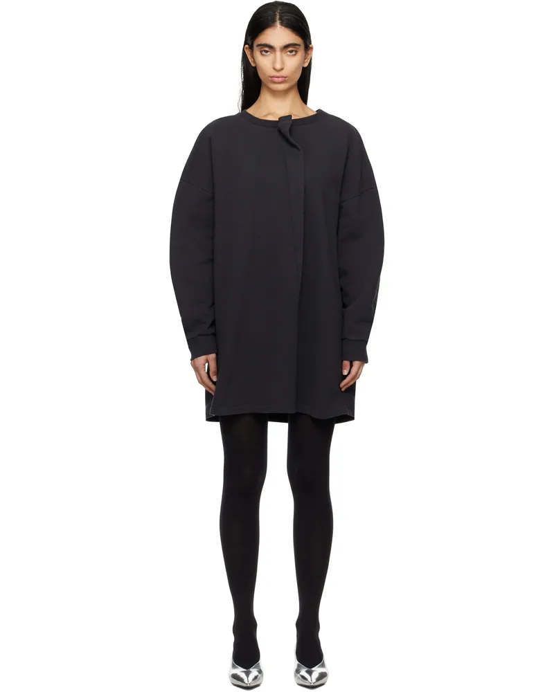 Maison Margiela Black Sweat Jersey Darting Minidress 899