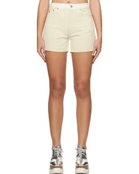 Stella McCartney Beige & White Bandana Denim Shorts White\ecru