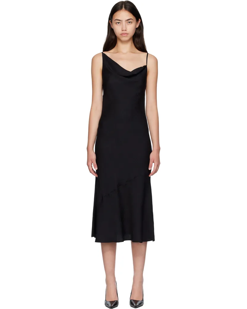 Silk Laundry Black Carrie Midi Dress Coral