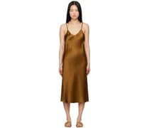 Brown 90's Slip Midi Dress