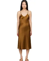 Silk Laundry Brown 90's Slip Midi Dress Van