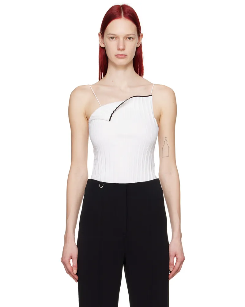 Jacquemus White Les Sculptures 'Le haut maille plissé' Tank Top 100