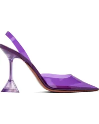 Amina Muaddi Purple Holli Glass Sling 95 Heels Violet