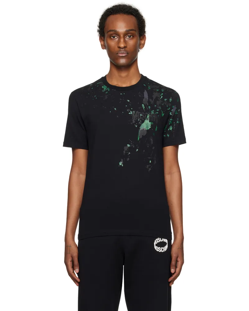 Moschino Black Painted Effect T-Shirt A1555