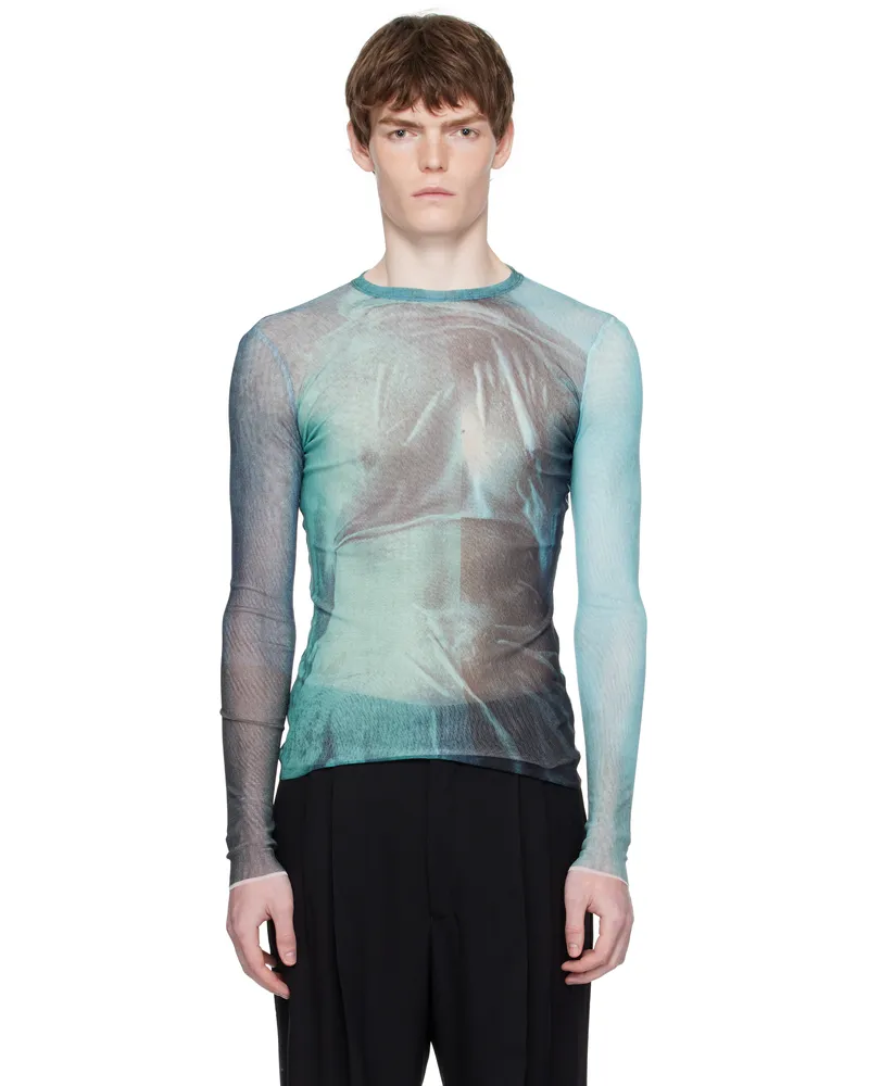 Jean Paul Gaultier Blue 'The Water' Top 5557-indigo