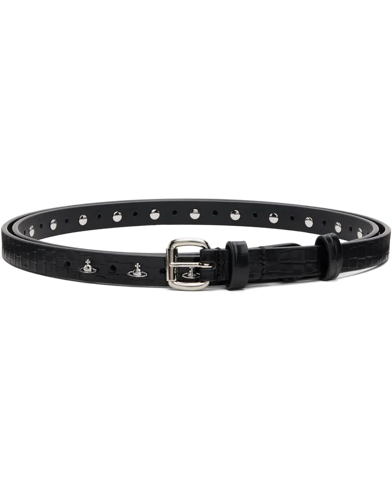 Vivienne Westwood Black Mini Alex Charm Belt Aw25-black