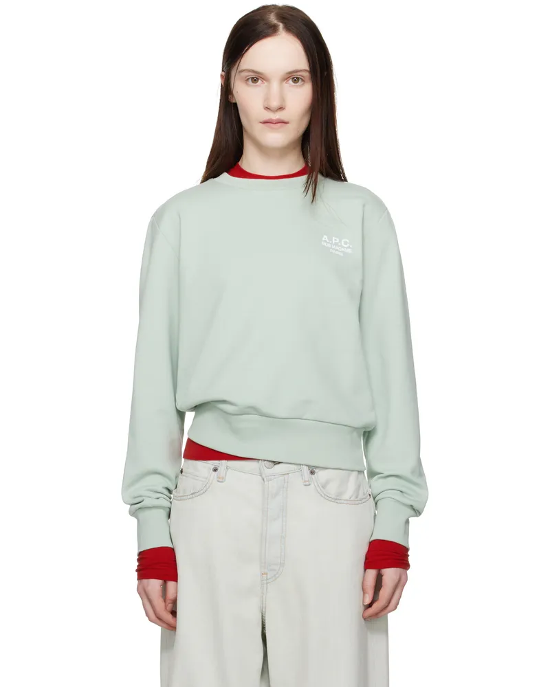 A.P.C. Green Boxy 'Rue Madame' Sweatshirt Kla